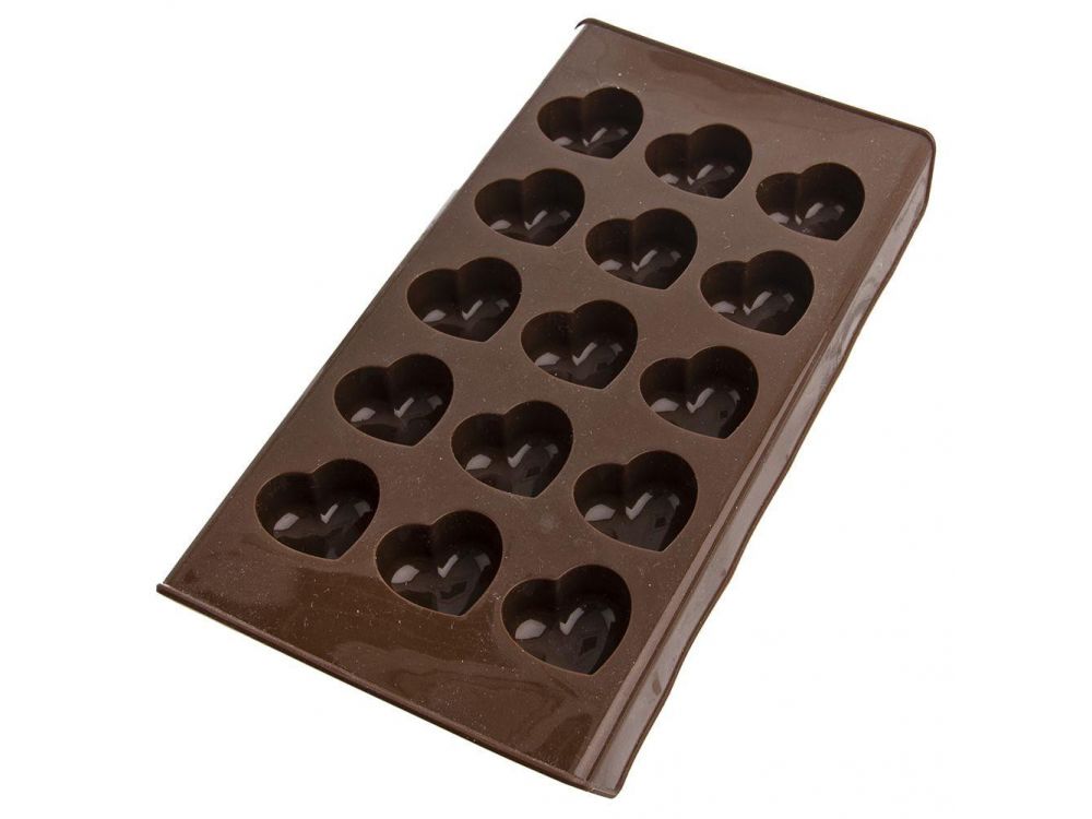 Silicone mold for pralines - Orion - hearts, 15 pcs.