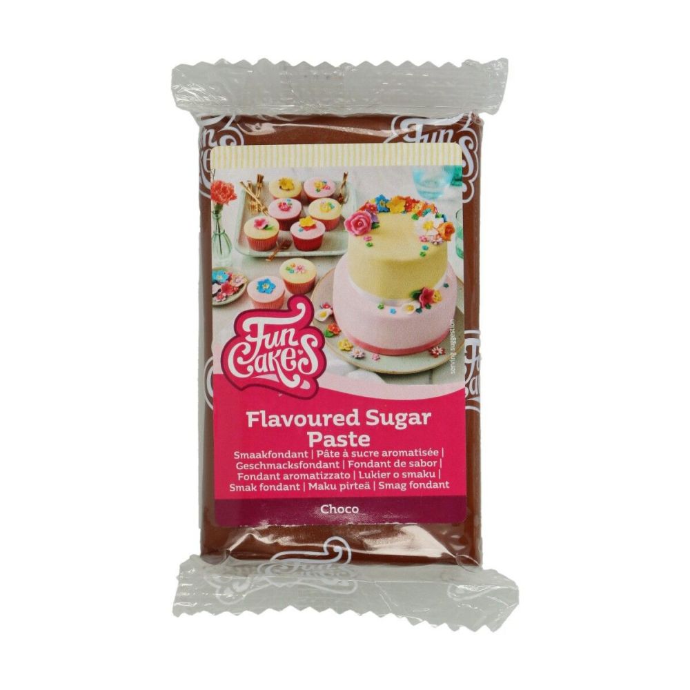 Sugar paste, flavoured - FunCakes - brown, chocolate, 250 g