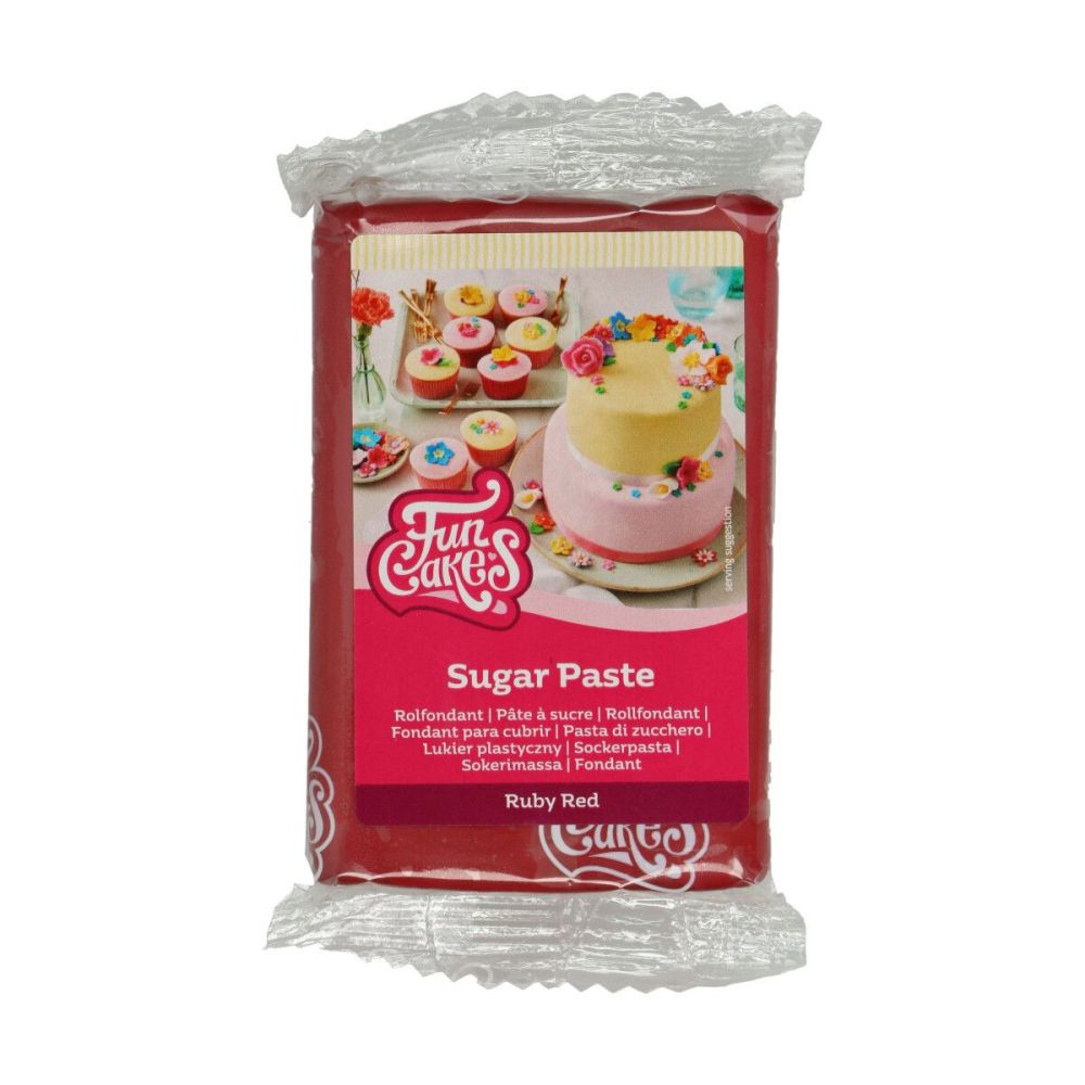 Sugar paste - FunCakes - red, 250 g