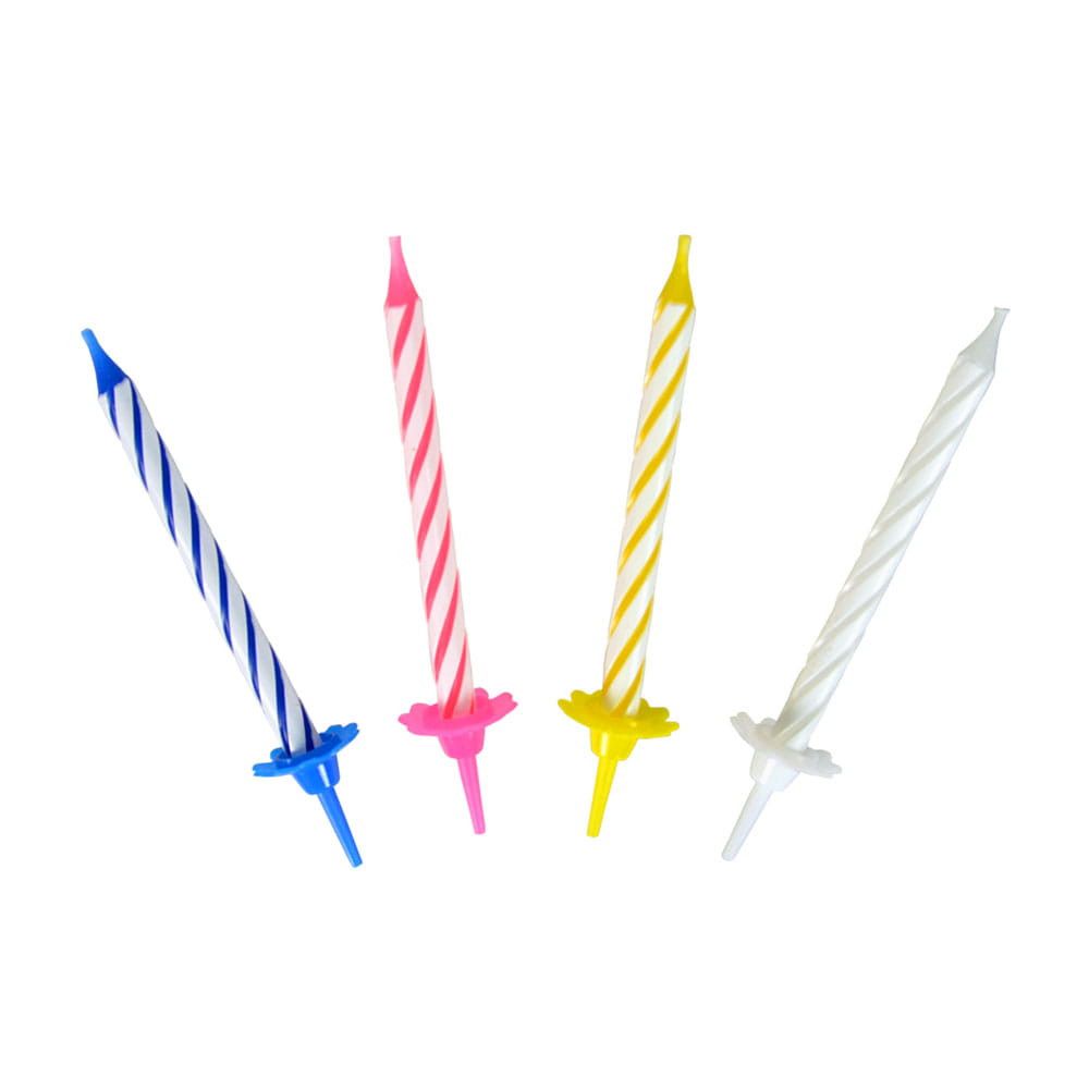 Świeczki urodzinowe - Party Time - cienkie, kolorowy mix, 24 szt.