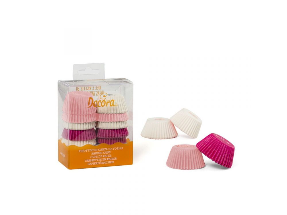 Muffin cases - Decora - white, pink, red, 32 x 22 mm, 200 pcs.
