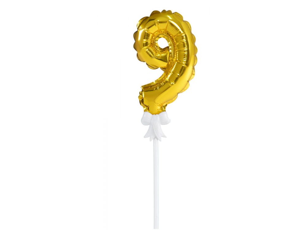 Birthday cake balloon - Party Time - number 9 gold 12.5 cm