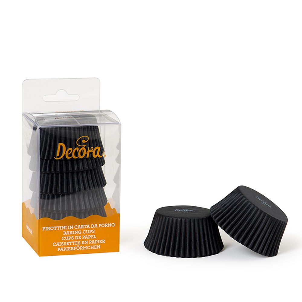 Muffin cases - Decora - black, 50 x 32 mm, 75 pcs.