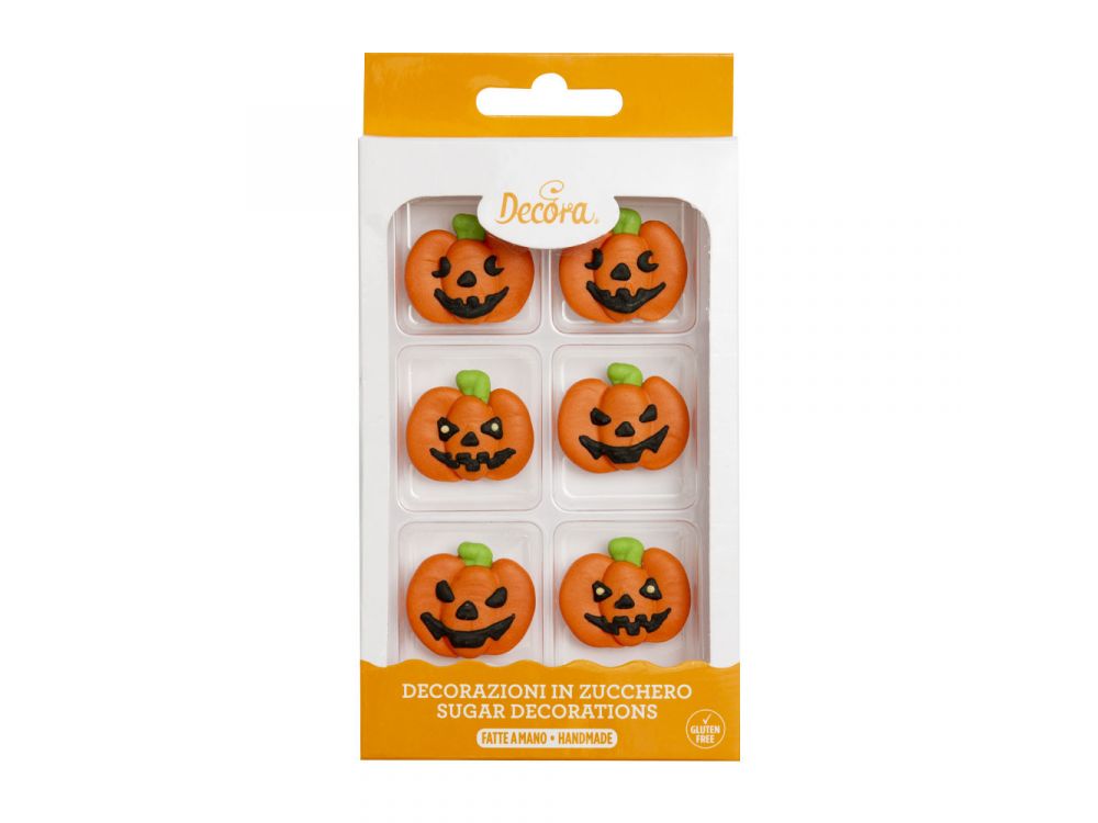 Sugar decorations - Decora - pumpkins, 6 pcs.