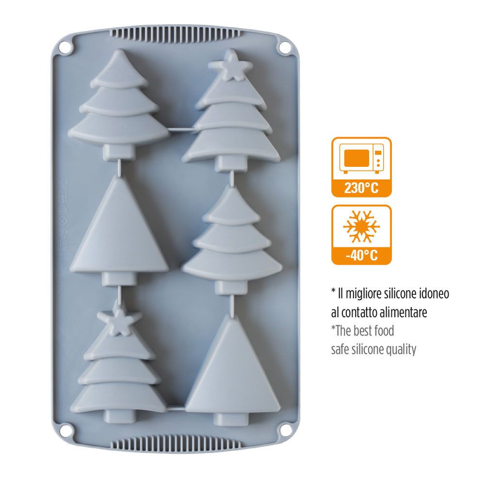 Forma silikonowa do babeczek świąteczna - Decora - Christmas Trees, 6 szt.