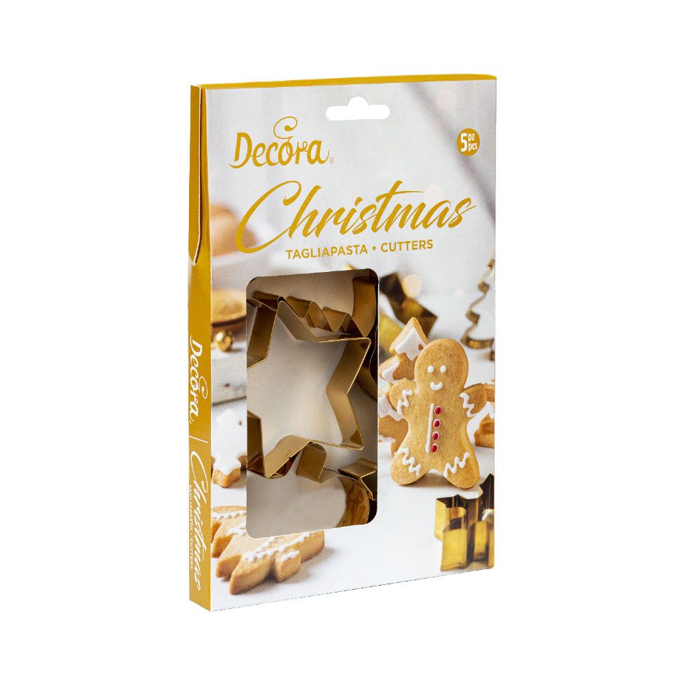 Set of cookie cutters - Decora - Christmas Gold, 5 pcs