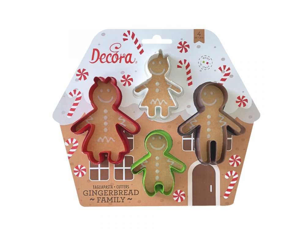 Set of cookie cutters - Decora - Gingerbread Family, 4 pcs