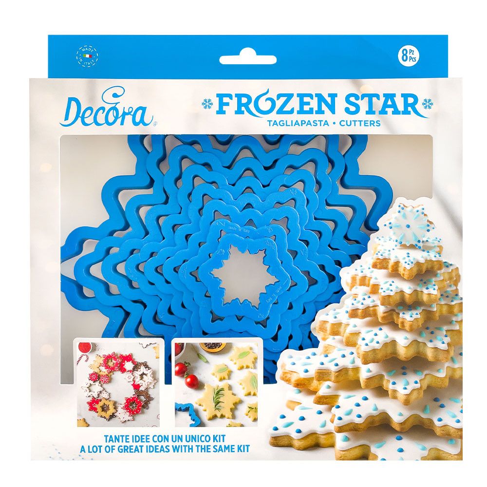Set of cookie cutters - Decora - Snowflake tree, 8 pcs
