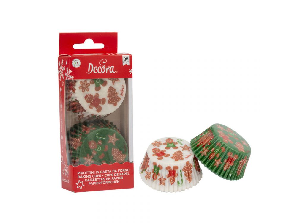 Muffin cups - Decora - Gingerbread Family, 50 x 32 mm, 36 pcs.
