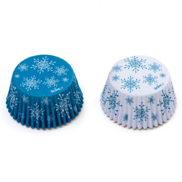 Muffin cups - Decora - Snowflakes, 50 x 32 mm, 36 pcs.
