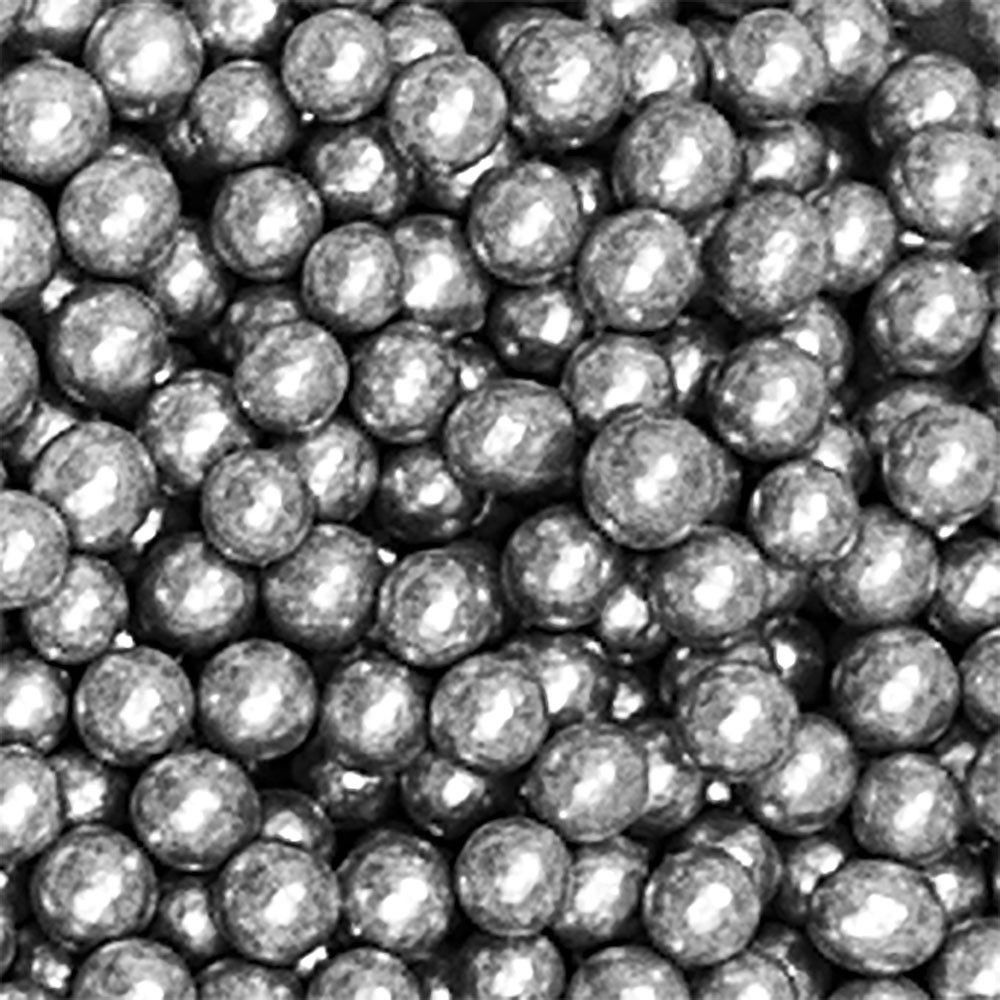 Sugar sprinkles, pearls - Decora - silver, 4 mm, 100 g