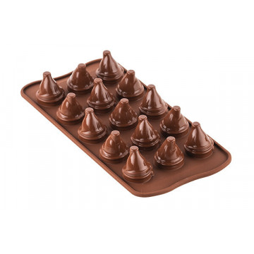Silicone mold for 3D chocolates - SilikoMart - Mr & Mrs Brown, 15 pcs