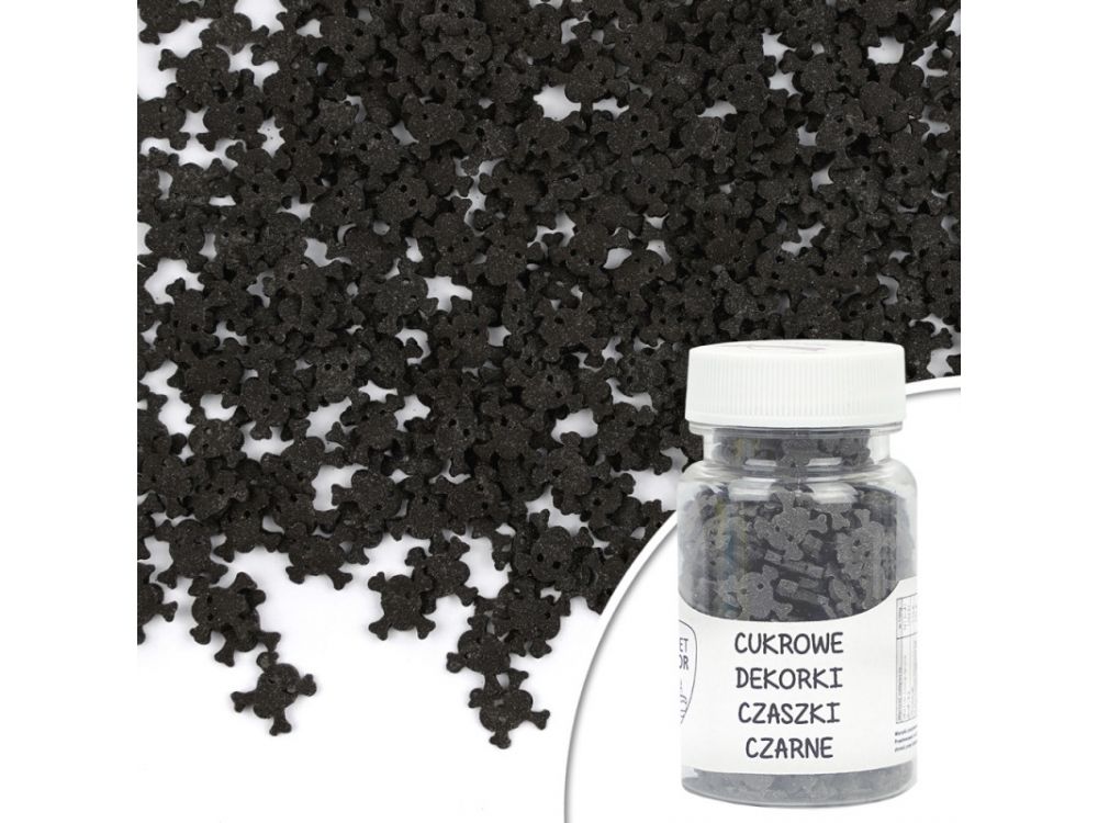 Sugar Sprinkle for Halloween - skull, black, 30 g