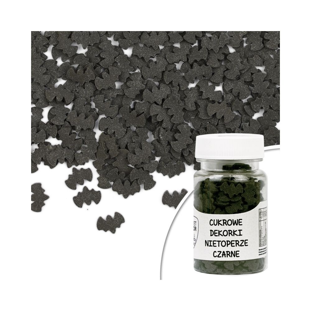 Sugar Sprinkle for Halloween - bat, black, 30 g