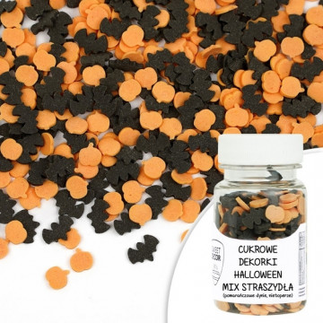 Sugar sprinkles for Halloween - pumpkin and bat, mix, 30 g