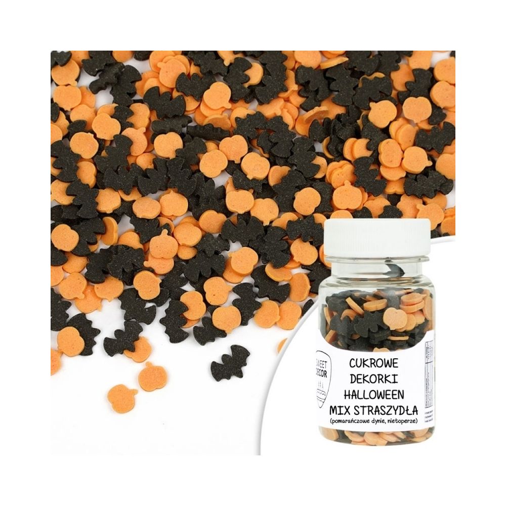 Sugar sprinkles for Halloween - pumpkin and bat, mix, 30 g