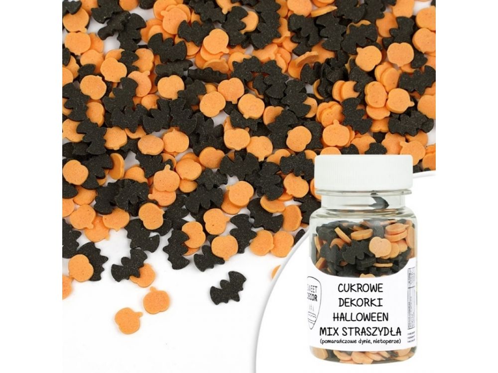 Sugar sprinkles for Halloween - pumpkin and bat, mix, 30 g