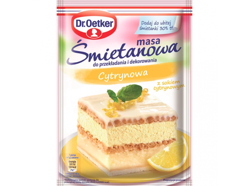 Cream mass - Dr. Oetker - lemon, 70 g