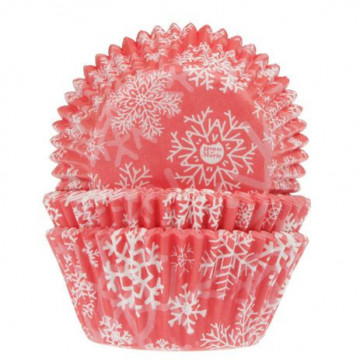Muffin cases - House of Marie - Snow Crystal Red, 50 pcs.