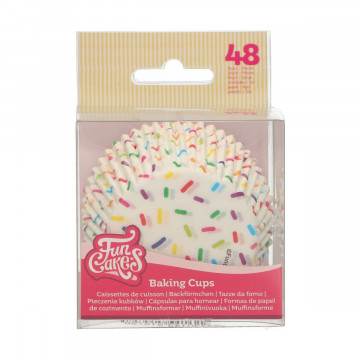 Muffin cases - FunCakes - colorful sprinkles, 48 pcs.