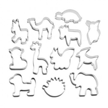 Cookies cutters set - Smolik - animals in the zoo, 12 pcs.