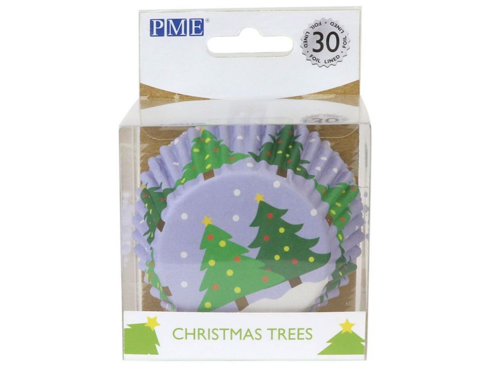 Papilotki świąteczne do muffinek - PME - Choinki, 30 szt.