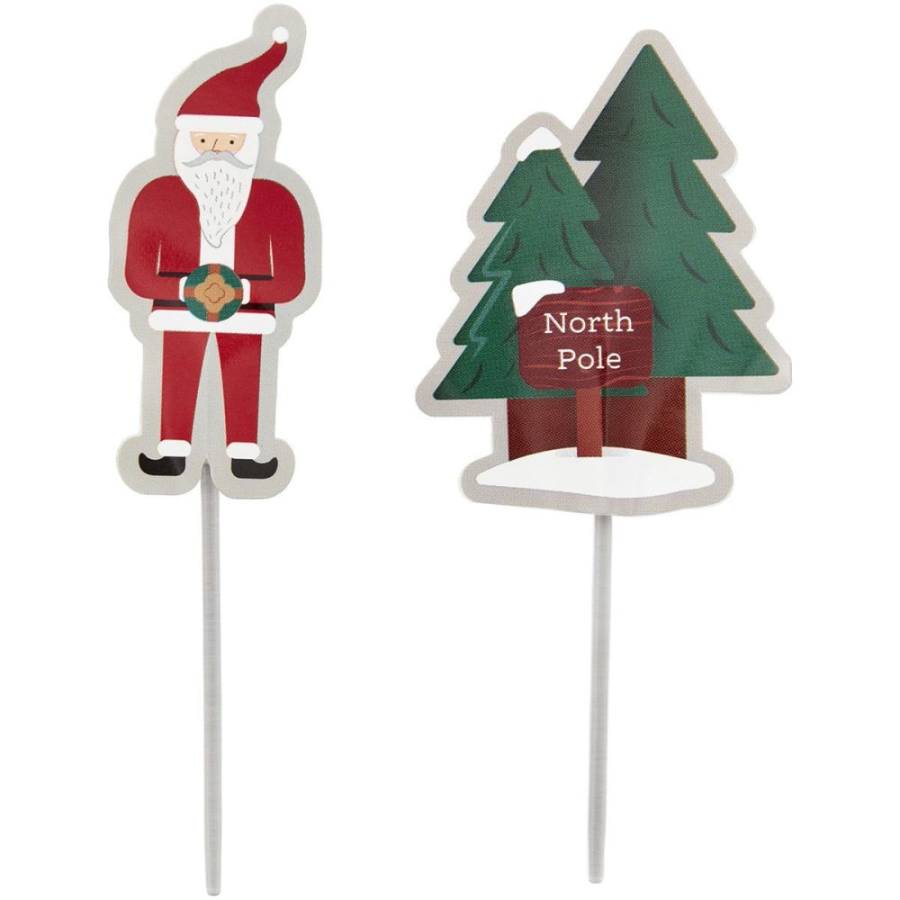 Muffin toppers - Wilton - Christmas trees and Santa Clauses, 12 pcs.