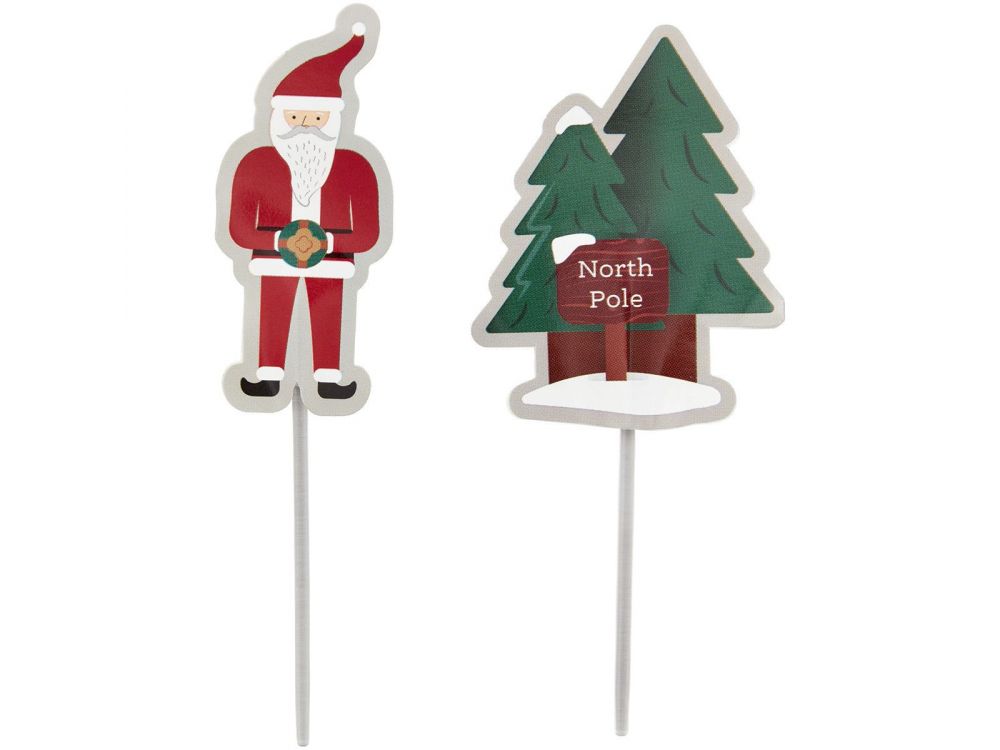 Muffin toppers - Wilton - Christmas trees and Santa Clauses, 12 pcs.