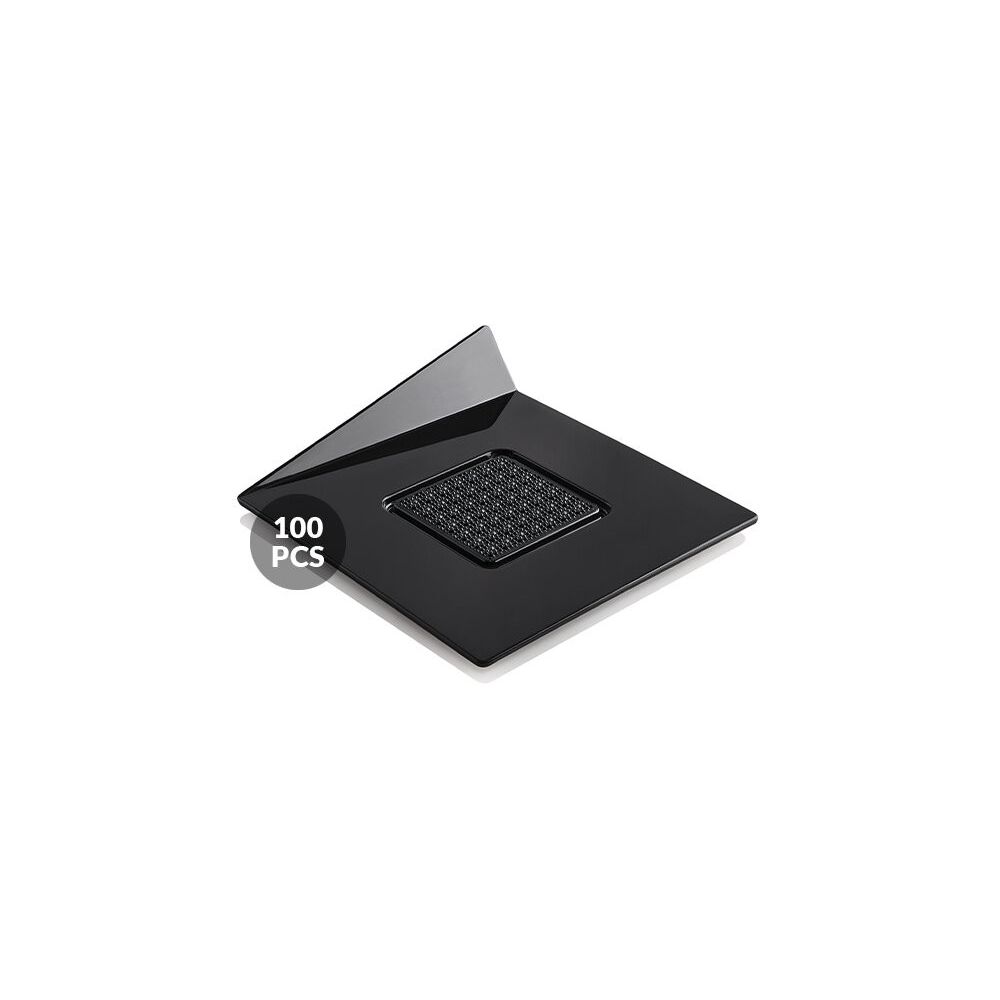 Trays, pads for monoportions - SilikoMart - square, black, 100 pcs.