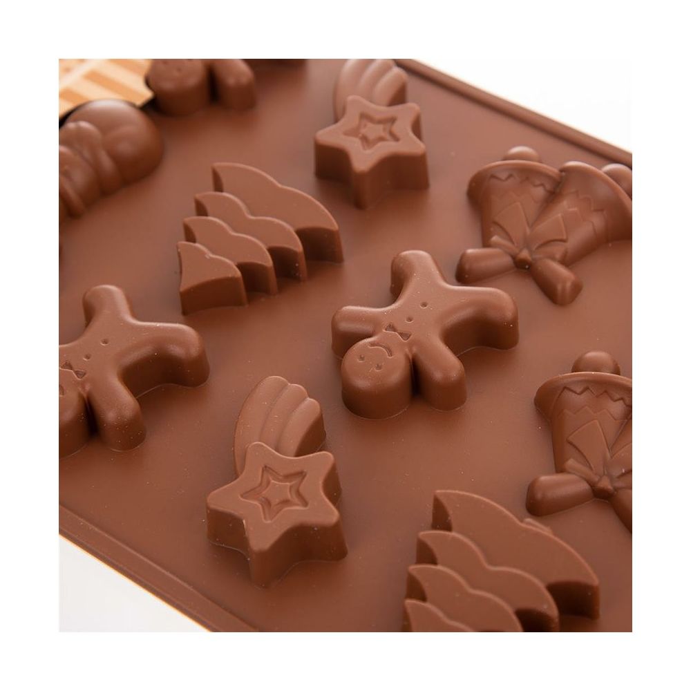 Silikonowa forma do ciastek i czekoladek - Orion - Święta, 15 szt.