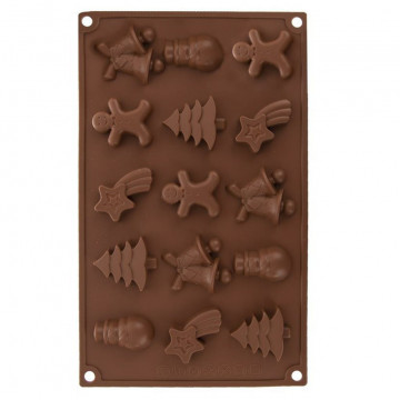 Silicone mold for cookies and chocolates - Orion - Christmas, 15 pcs.
