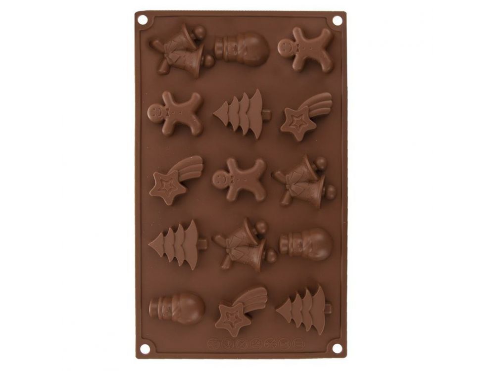 Silicone mold for cookies and chocolates - Orion - Christmas, 15 pcs.
