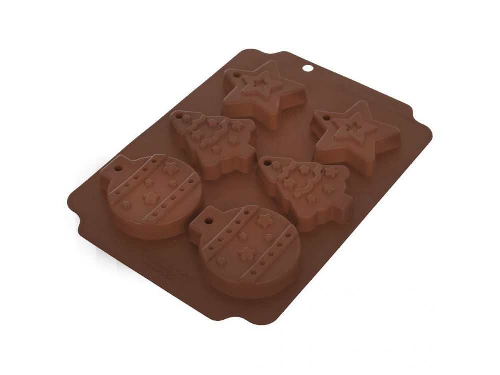 Silicone mold for cookies and chocolates - Orion - Christmas, 6 pcs.