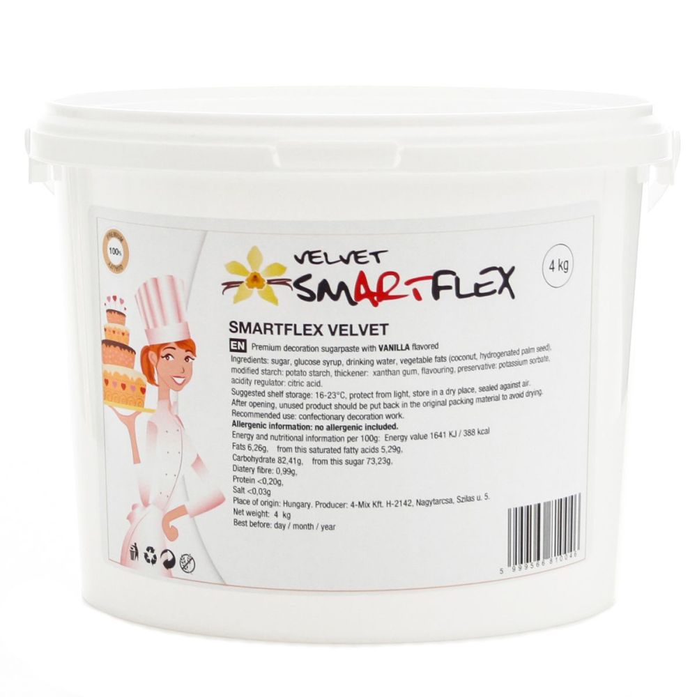 Masa cukrowa waniliowa Velvet - SmartFlex - White, biała, 4 kg