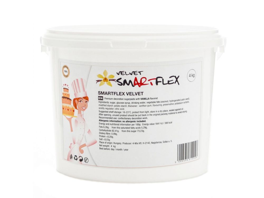 Sugar paste, fondant - SmartFlex - white, 4 kg