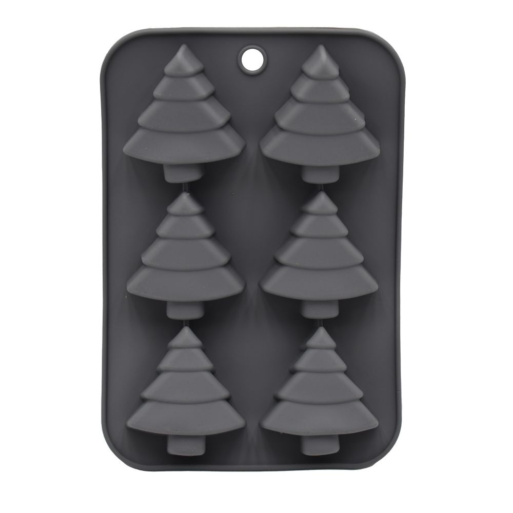 Silicone mold for Christmas cookies - Christmas trees, 6 pcs.