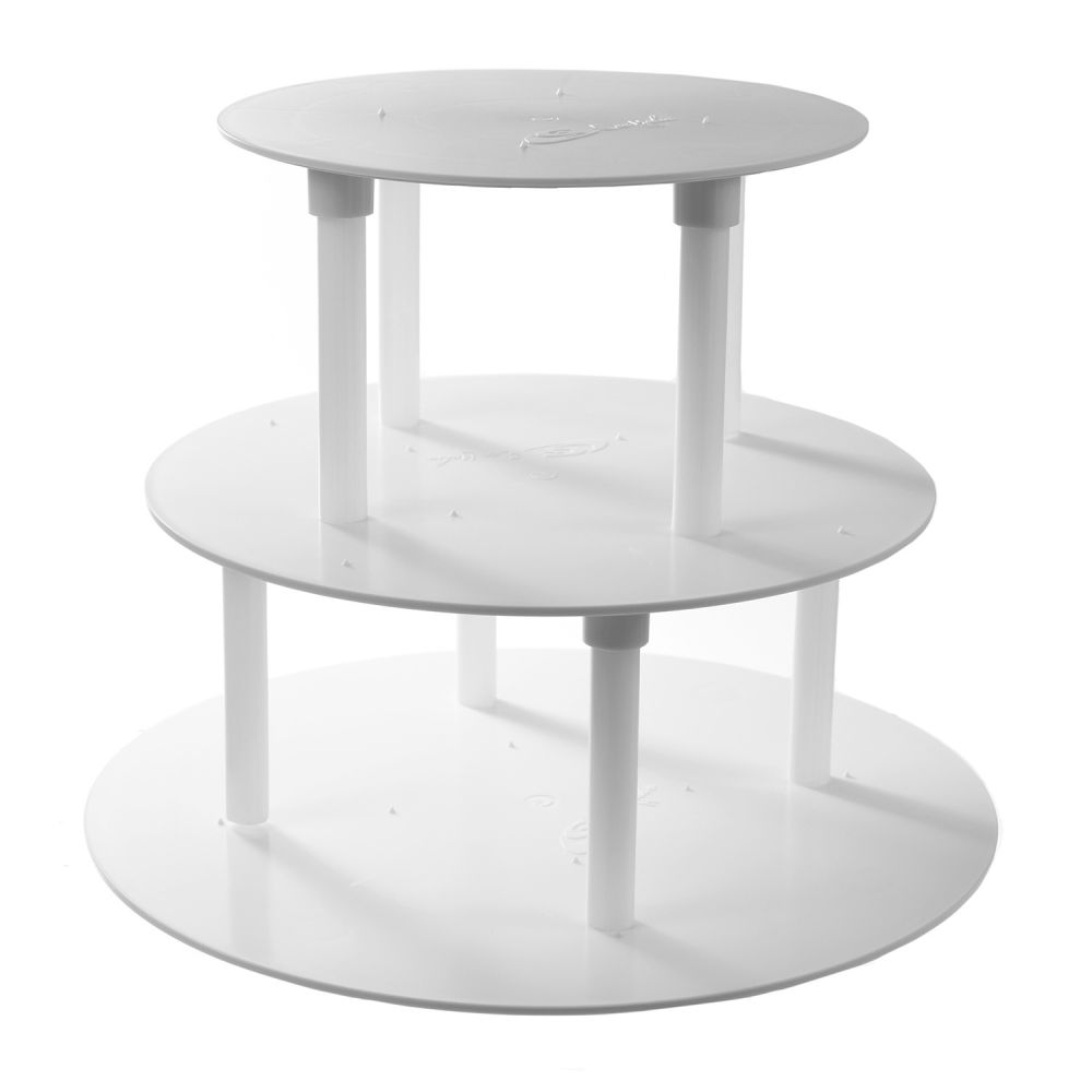 Stand with legs for tier cakes - white, 3 plates