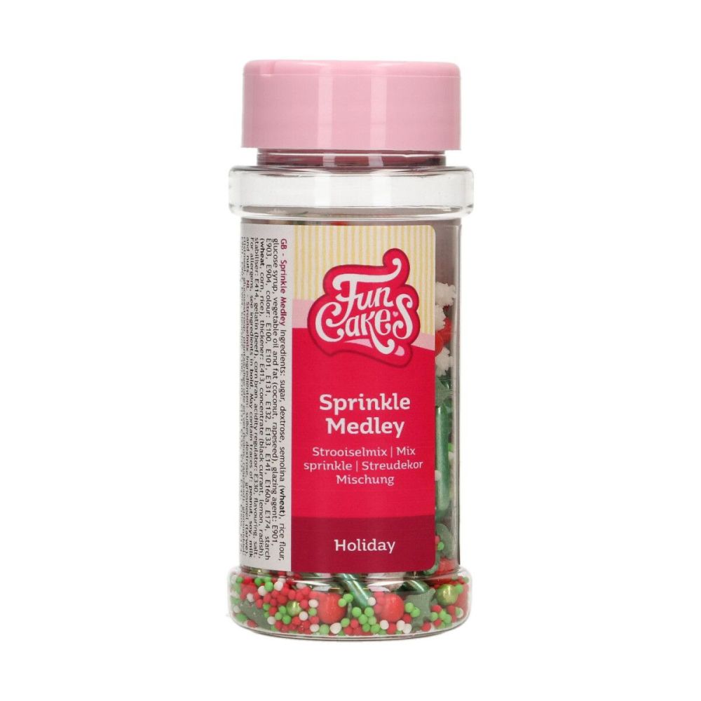 Christmas sugar sprinkles - FunCakes - Holiday, 65 g