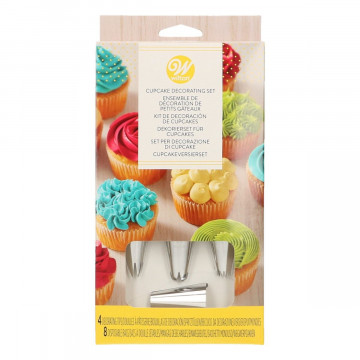 Set of tips and sleeves to decorate muffins - Wilton - 12 pcs.