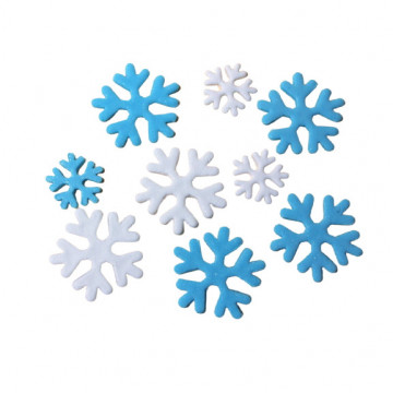 Sugar decorations for a cake - Slado - Snowflakes, 9 pcs.