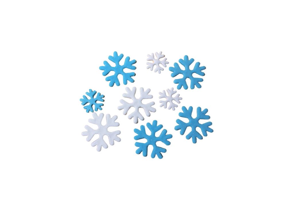 Sugar decorations for a cake - Slado - Snowflakes, 9 pcs.