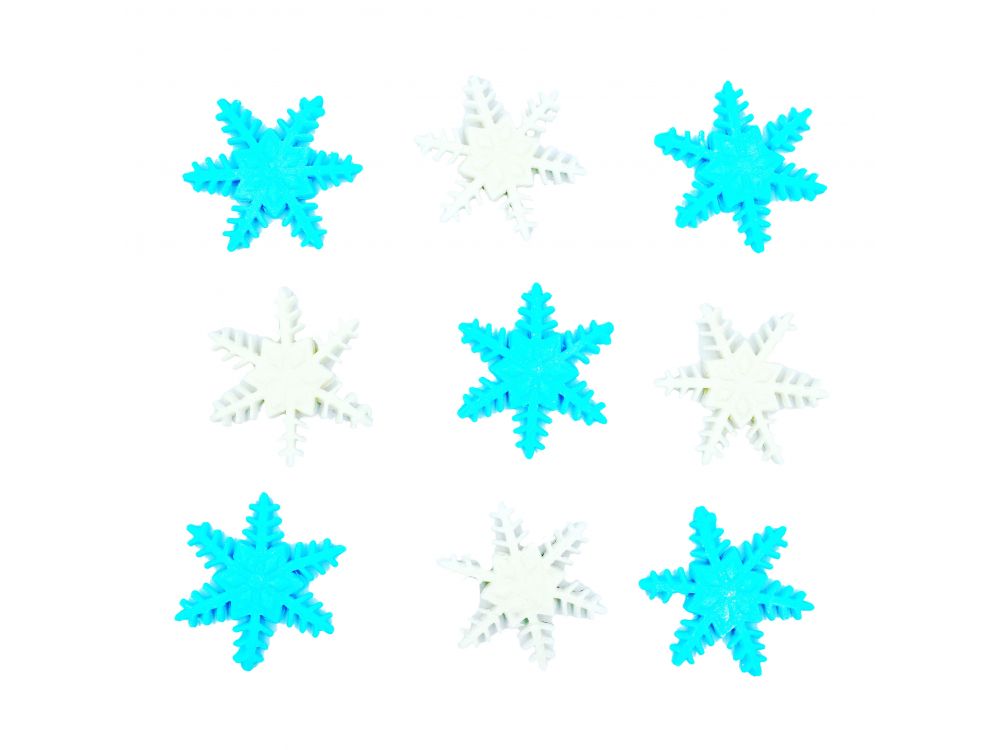 Sugar decorations for a cake - Slado - Snowflakes, 9 pcs.