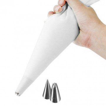 Decorating bag, silicone with tips - Orion - 30 cm