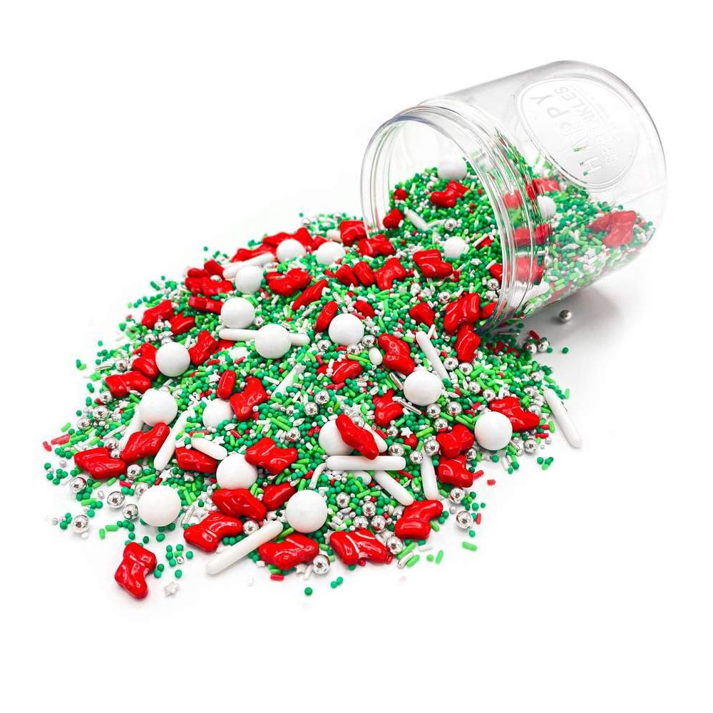 Posypka cukrowa, świąteczna - Happy Sprinkles - Christmas Stockings, mix, 90 g