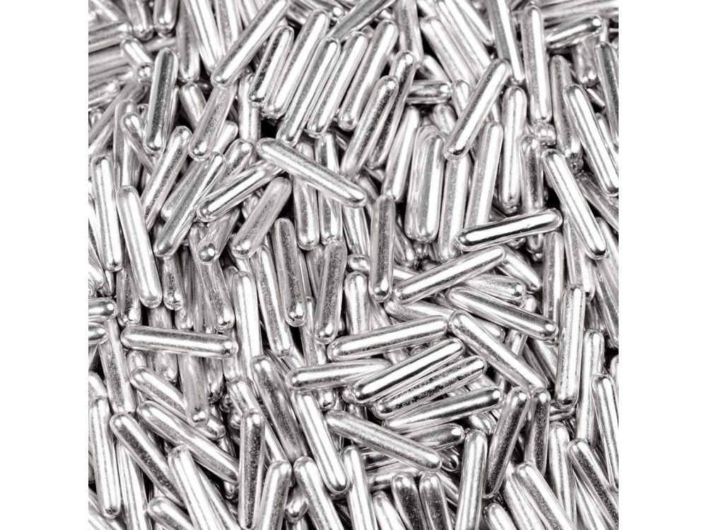 Posypka cukrowa - Happy Sprinkles - Silver Rods, srebrne, 90 g