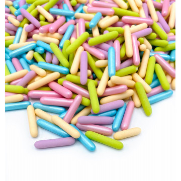 Sugar sprinkles - Happy Sprinkles - Pastel Party Rods, mix, 90 g
