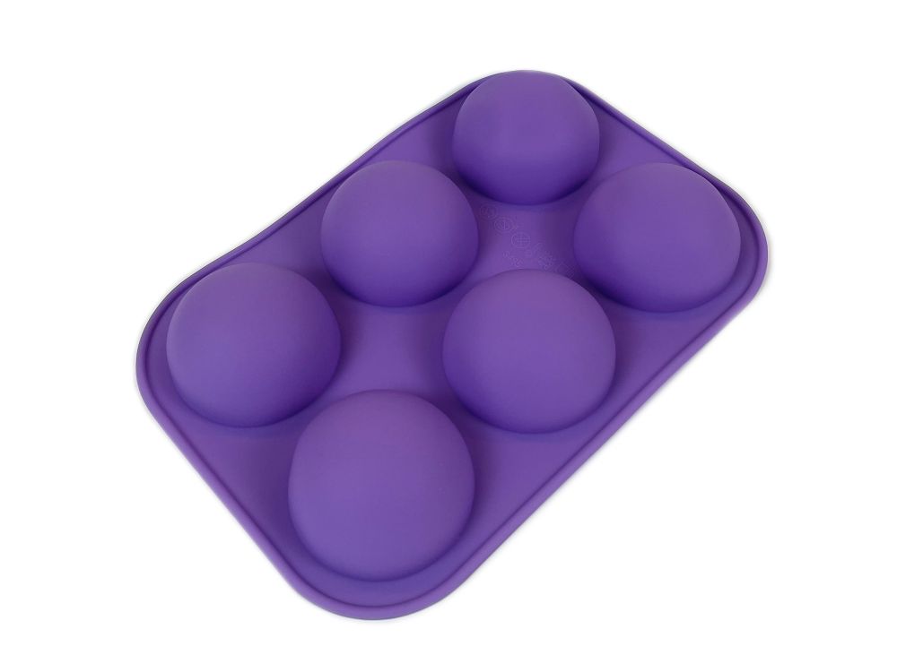 Forma silikonowa półkule - fioletowa, 6 szt.