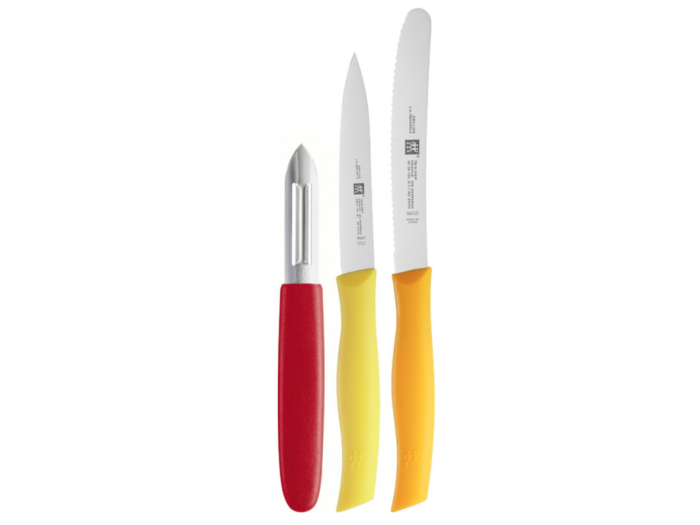 A set of knives with a universal peeler - Zwilling - mix of colors, 3 pcs.