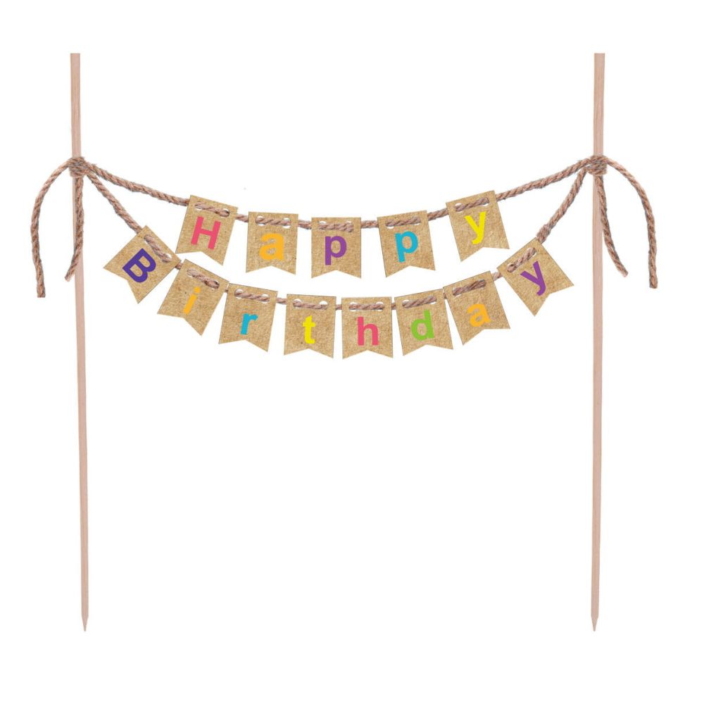 Birthday cake topper - Party Time - Happy Birthday, eco