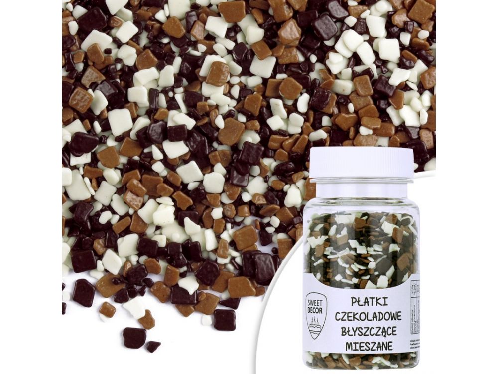 Glossy chocolate flakes - mix, 60 g